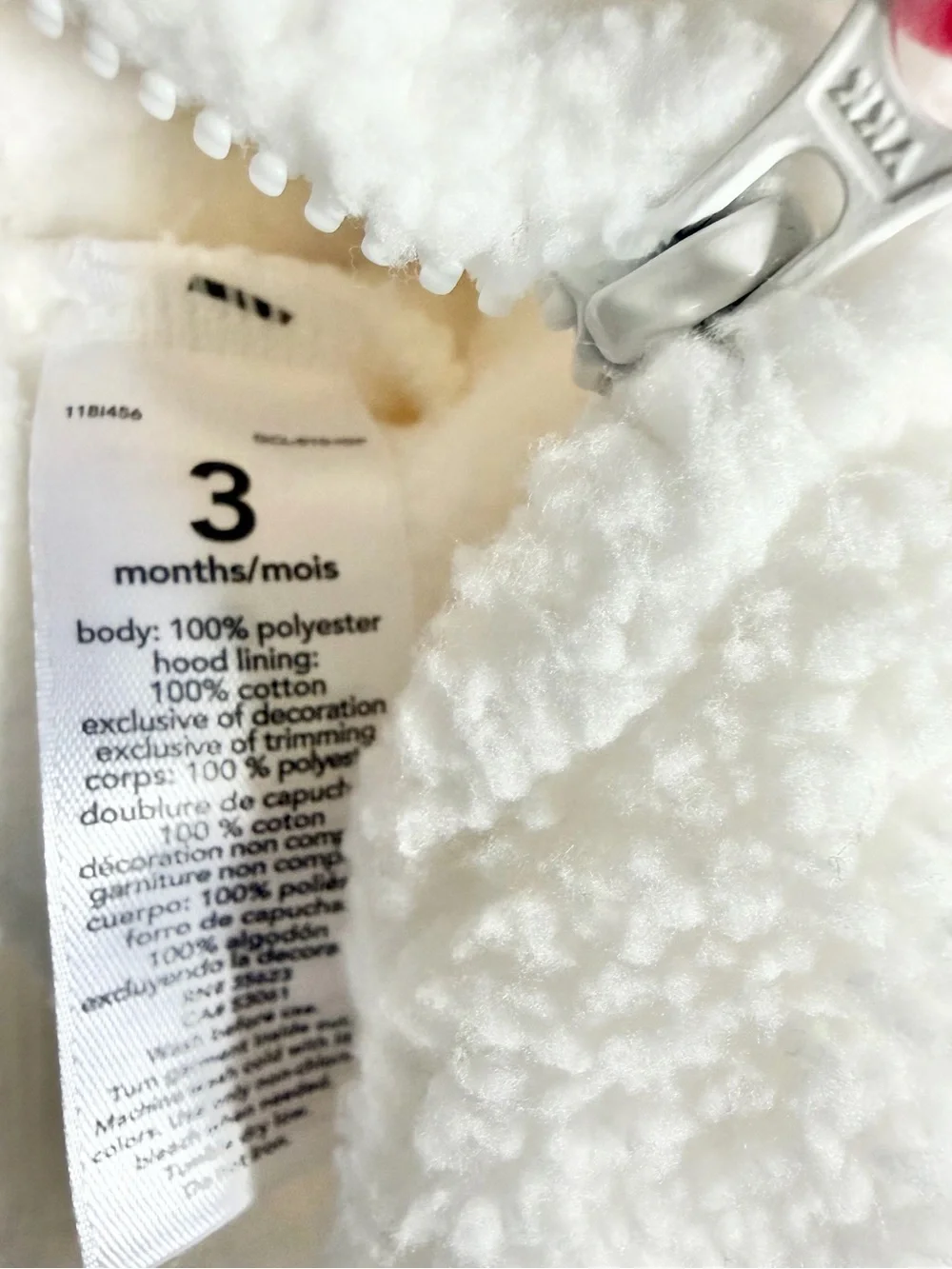 Carter’s White Baby Bear Bunting Size 3 Months